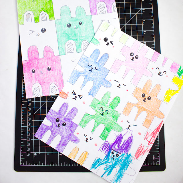 How to Draw Bunny Tessellations- A FUN STEAM kids Mathematics activity for Easter