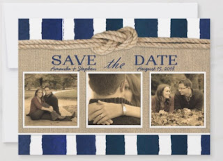 nautical save the date modern photo rope