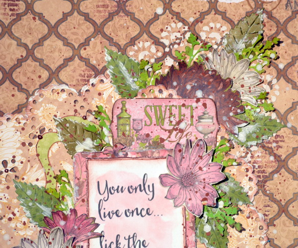 Mixed Media Wall Decor piece by Denise van Deventer using BoBunny Sweet Moments Collection