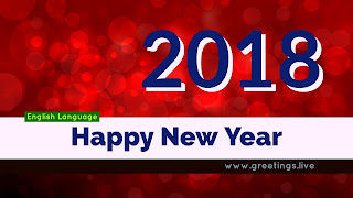 Sparkling Red Background Happy New Year 2018 wishes images 