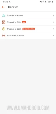 Transfer ShopeePay Ke Kontak