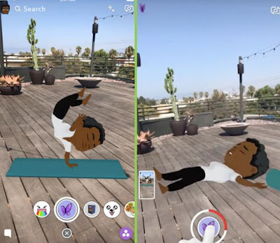 Cara Menambahkan Lensa Animasi 3D Bitmoji di Snapchat