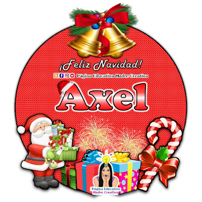 Nombre Axel - Cartelito por Navidad nombre navideño
