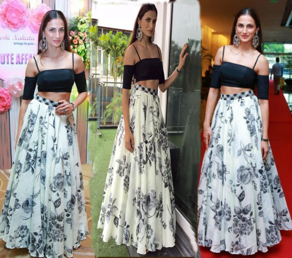 Shilpa Reddy in Skirt and Crop Top