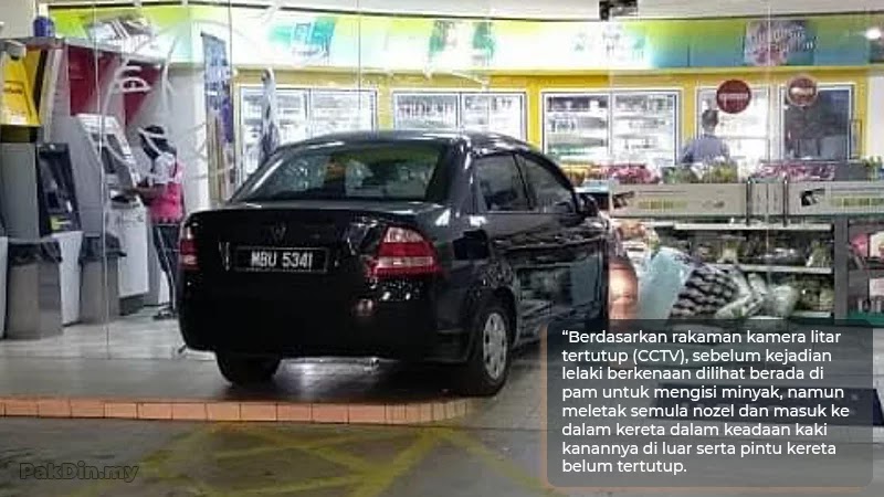 [VIDEO] Lelaki tertekan pedal rempuh stesen minyak, pemilik rugi RM20,000