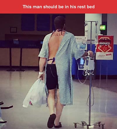 14 Hilarious Photos That Stand For The Real Definition Of Weird - Why would someone roam around the hospital