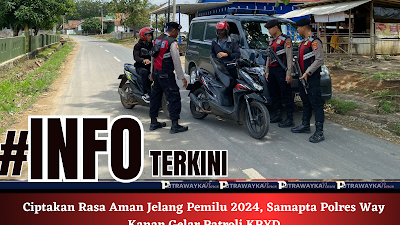 Ciptakan Rasa Aman Jelang Pemilu 2024, Samapta Polres Way Kanan Gelar Patroli KRYD