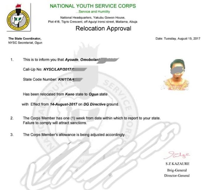 How To Check Your NYSC Relocation Status & How To Print it Out