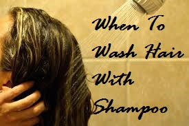 wash hair with shampoo