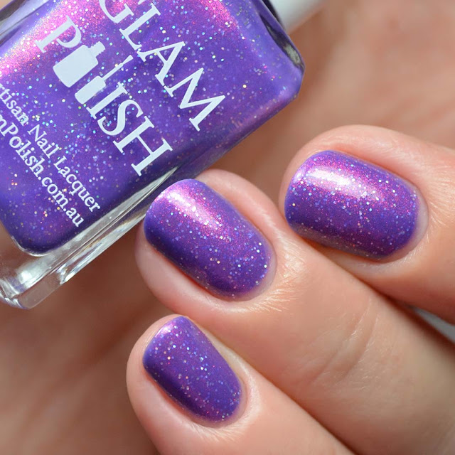 purple shimmer nail polish