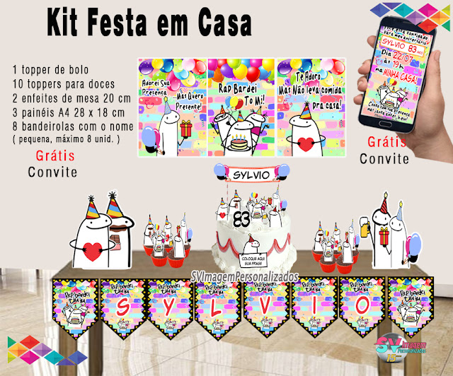 Festa Flork dicas e ideias para decoração de festa personalizados kit festa para decoração de festa