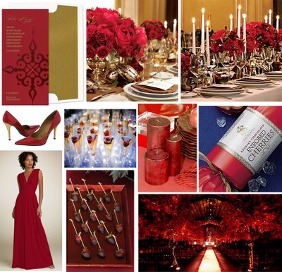 Red roses decorate for wedding stationery is the most popular color choices