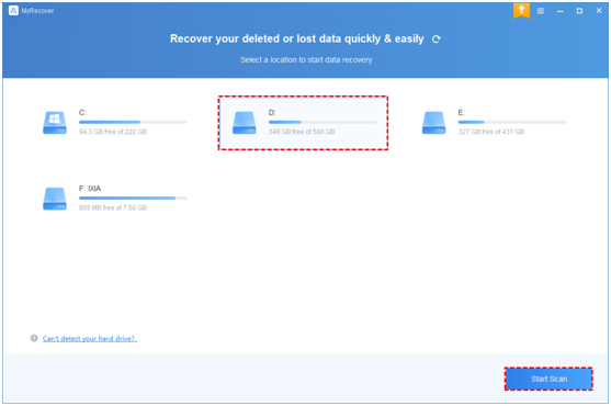 Recover Windows Data with MyRecover