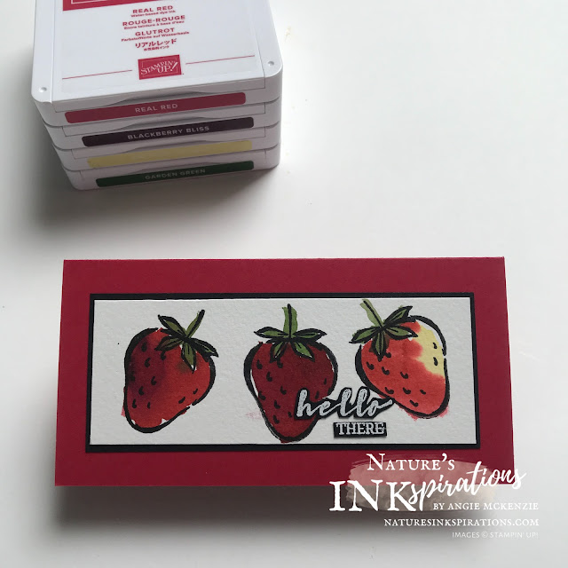 By Angie McKenzie for Global Creative Inkspirations; Click READ or VISIT to go to my blog for details! Featuring the Sweet Strawberry Bundle from the January - June 2021 Mini Catalog; #stampinup #handmadecards #naturesinkspirations #sweetstrawberry #occasioncards #thankyoucards #birthdaycards #minislimlinecards #sweetstrawberrystampset #strawberrybuilderpunch  #sweetstrawberrybundle #janjun2021minicatalog #cardtechniques #watercoloringwithinks #fussycutting #globalcreativeinkspirations #gcibloghop #makingotherssmileonecreationatatime