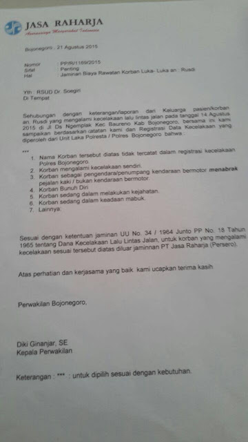 Contoh Surat Lamaran Kerja Jasa Raharja