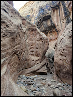 A different spot with Interesting Black Water Marks Little Wild Horse Canyon, San Rafael Swell Bell Canyon Utah