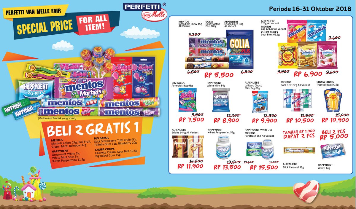 Alfamidi - Promo Perfetti Van Melle Fair Spesial Price + Beli 2 Gratis 1 (s.d 31 Okt 2018)