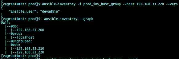 ansible-inventory vars and  graph