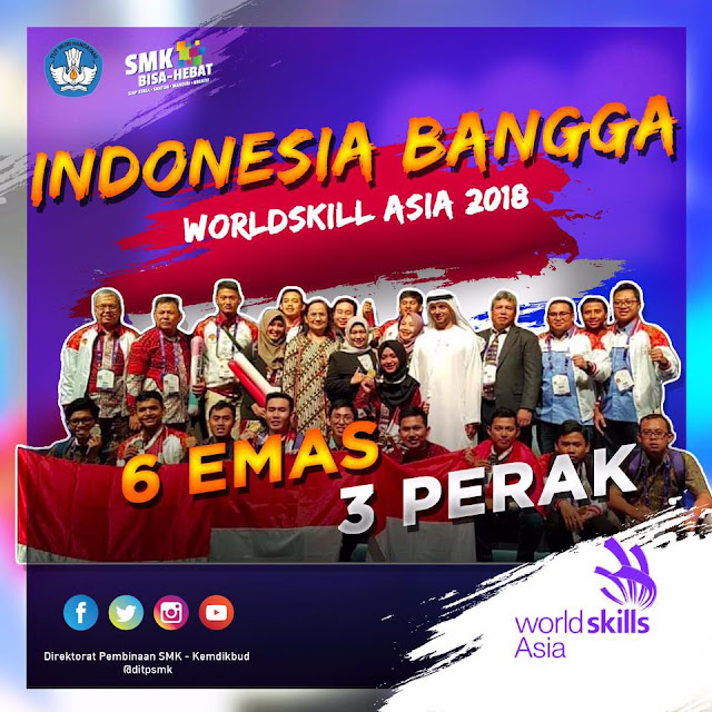 6 Emas dan 3 Perak di WorldSkills Asia Abu Dhabi