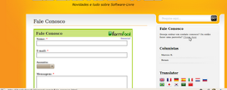 como inserir fale conosco no blog
