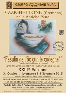 Fasulin de l'öc cun le cudeghe  31 Ottobre - 1-7-8 Novembre Pizzighettone (CR)