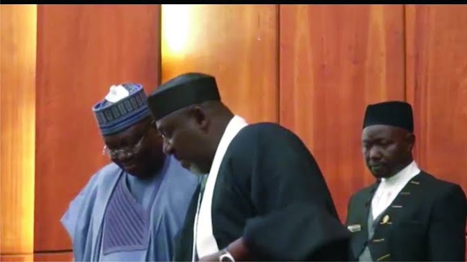 Drama As Lawan Switched Off Microphone Attached To Rochas Okorocha, Stops Him From Speaking At plenary