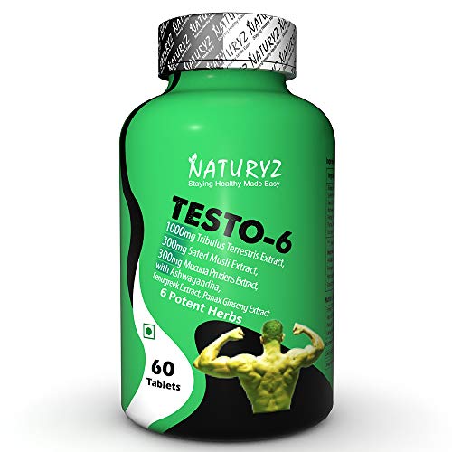 Naturyz Testo-6 Plant based Supplement For Men for Muscle gain, Stamina & Strength Exercise Workout