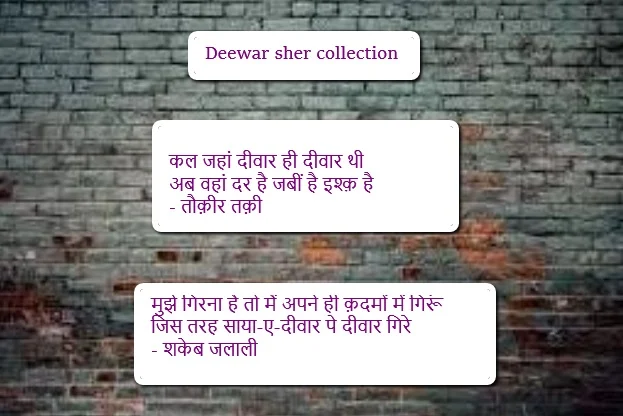 Doori shayari, Deewar sher collection शायरों के अल्फ़ाज़ 'दीवार' पर