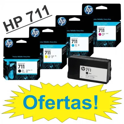 Cartucho HP 711 preto / magenta / amarelo / azul