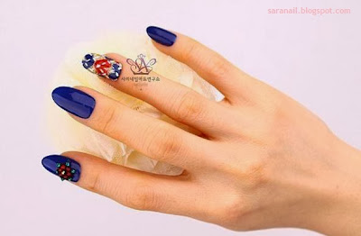 Navy nail art