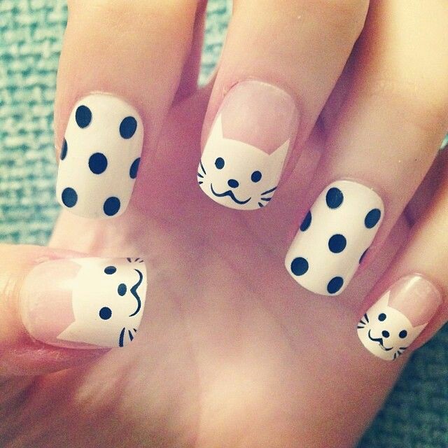 Cute polka dot nail art