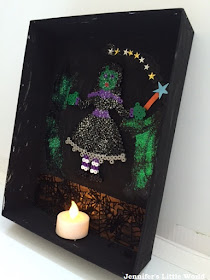 Hama bead witch Halloween display