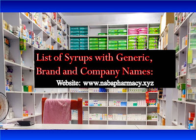 List of Syrups with Generic, Brand and Company Names: