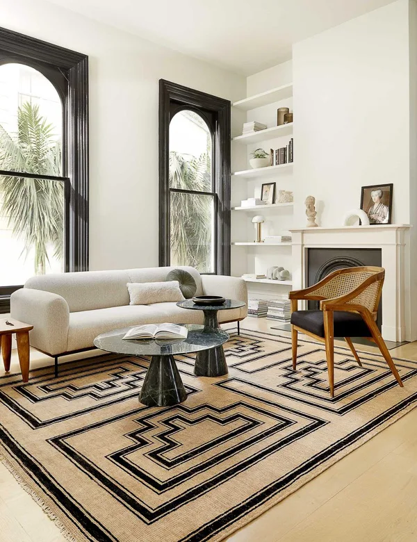 Art deco inspired living room design