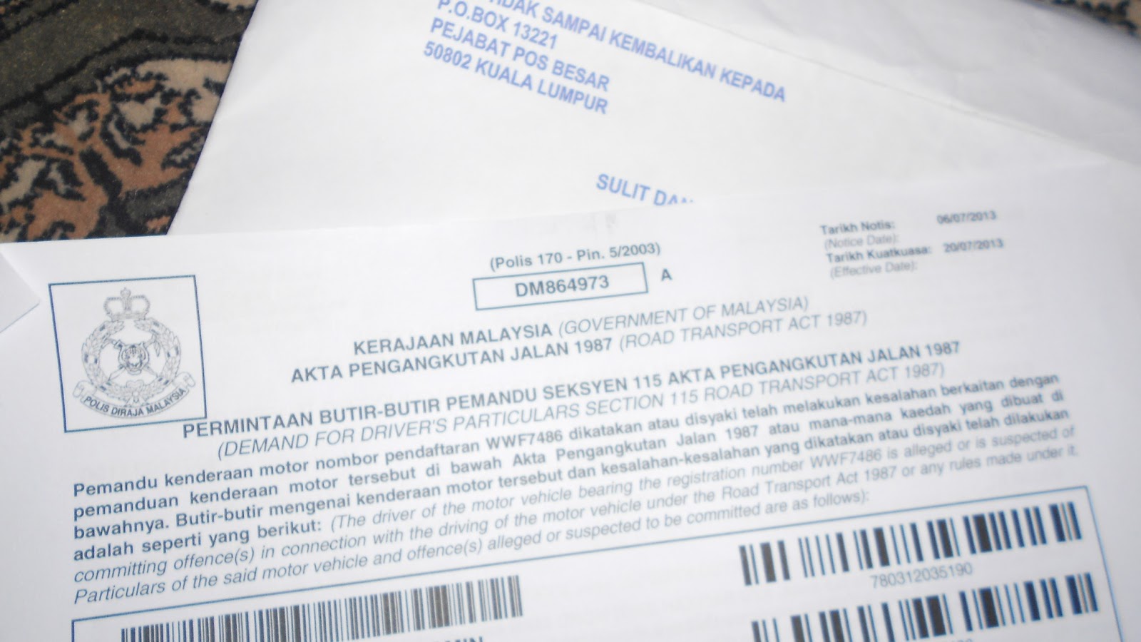 Cara Nak Pos Surat Biasa