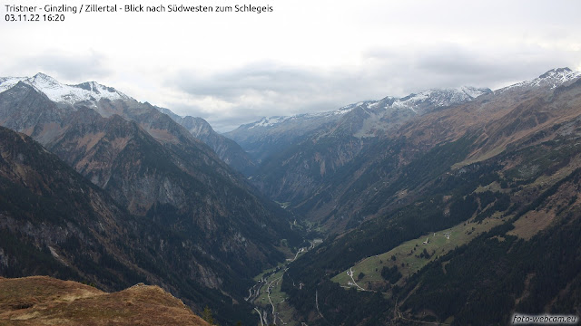 Alpi della Zillertal settentrionali prima dell'arrivo del fronte freddo