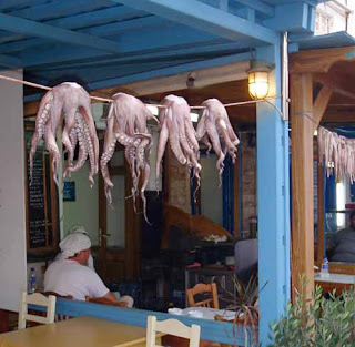 Taverna Octopus Calamari Naxos Greece