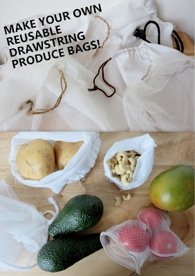 HOW TO MAKE REUSABLE DRAWSTRING PRODUCE BAGS