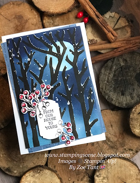 handmade christmas card using stencils and ink blending