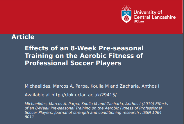 Effects of an 8-Week Pre-seasonal Training on the Aerobic Fitness of Professional Soccer Players PDF