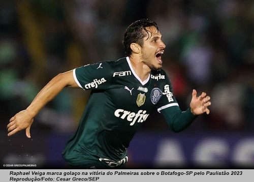 www.seuguara.com.br/Raphael Veiga/golaço/Palmeiras/Paulistão 2023/