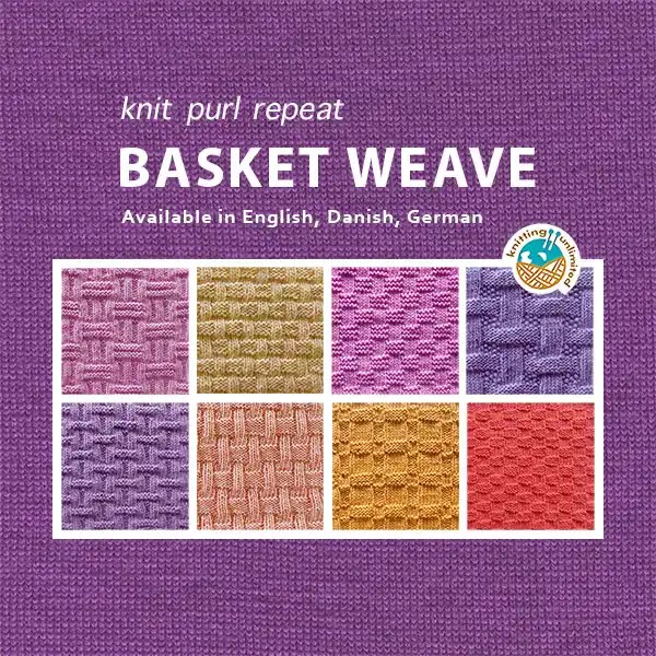 If you're interested in trying out the basket weave stitch, here are 12 patterns available in English, Danish, and German.