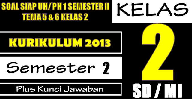 Soal Siap UH/ PH 1 Semester II Tema 5 & 6 Kelas 2 SD/ MI K-13