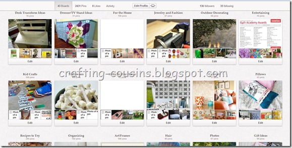 Pinterest boards