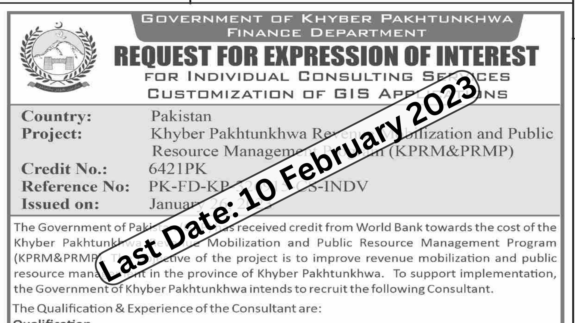 Consultant-required-at-Finance-Department-kpk