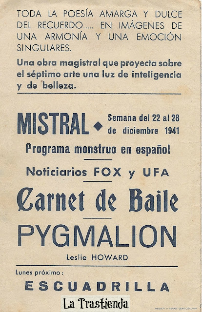 Programa de Cine - Carnet de Baile - Marie Bell - Louis Jouvet