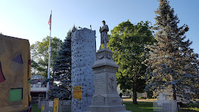 climbing wall next to the Civil War monument