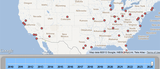 Reliant U.S. has created an animated Google Map to demonstrate how  New Solar Grid Parity on Google Maps