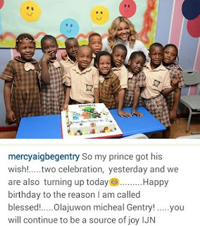 Actress Mercy Aigbe Celebrates Her Sons Six Year Birthday In His School [Photos] 
