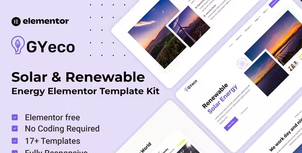 Best Solar & Renewable Energy Elementor Template Kit